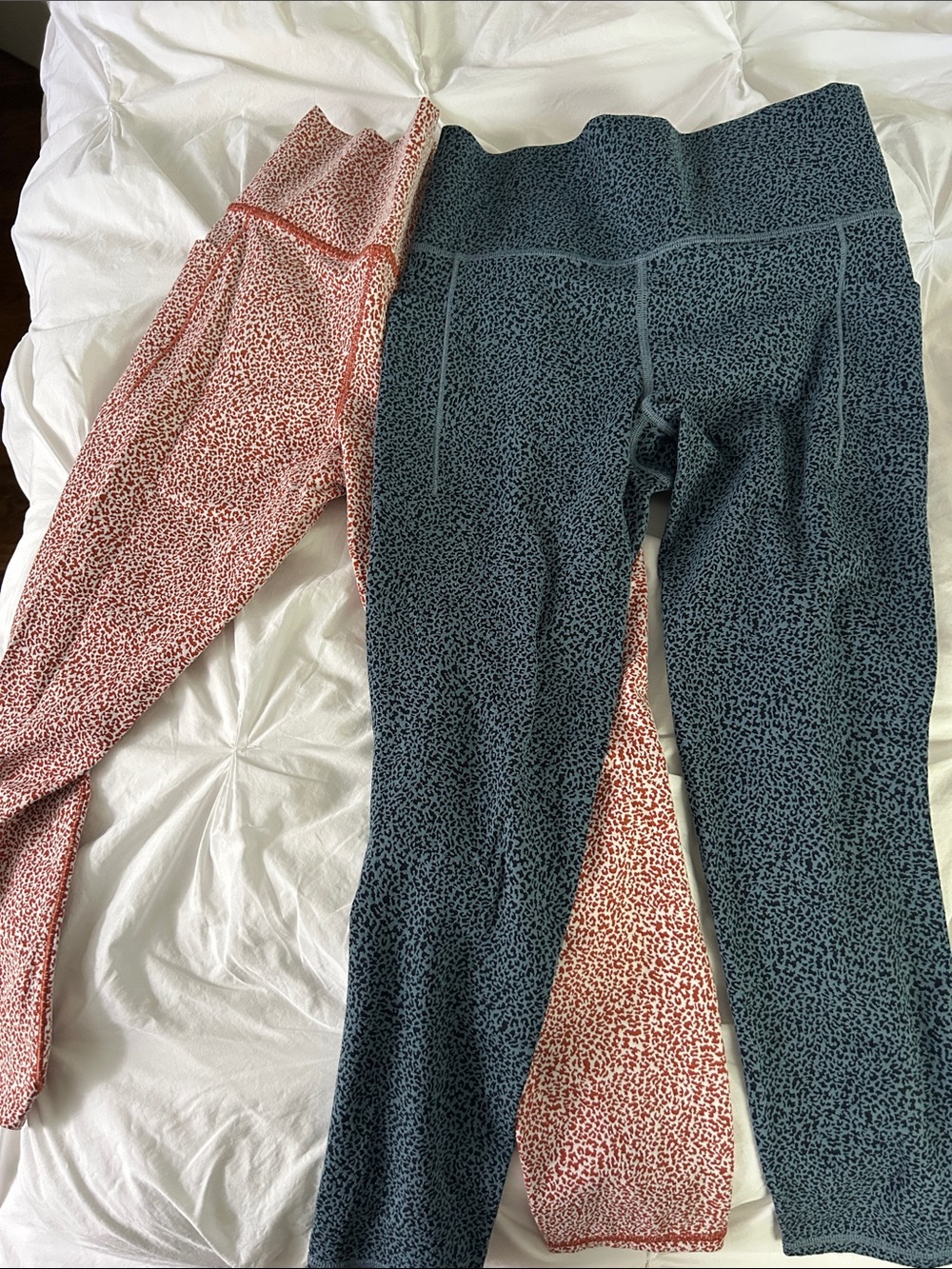 Athleta High-Waist Leggings in Teal and orange Speckle